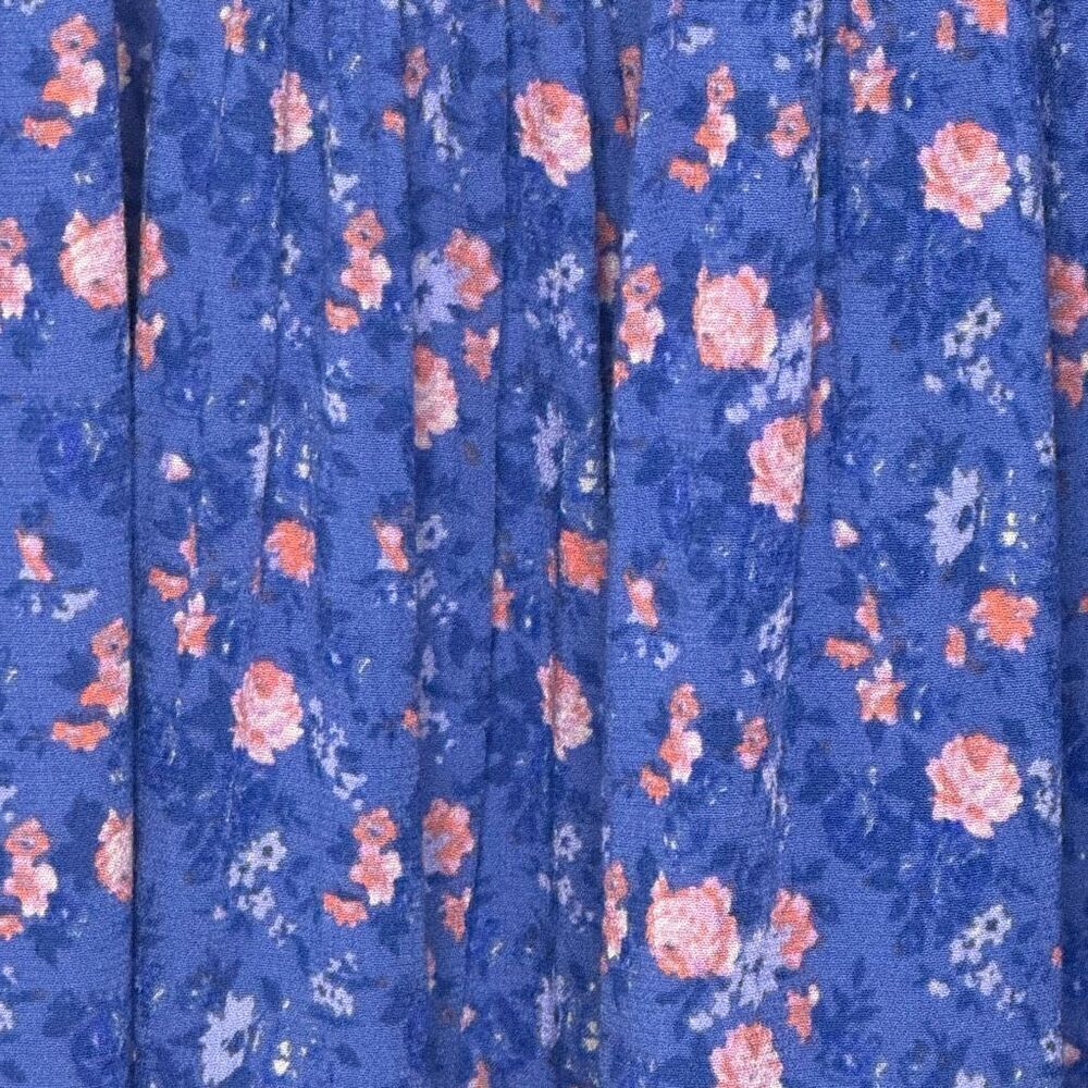 Free People Blue Boho Floral Print Long Flutter Sleeve Blouse Tunic - Women’s US - Picture 7 of 9